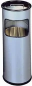 Kosze biurowe - Durable Kosz na śmieci okrągły metalowy z popielnicą srebrny - miniaturka - grafika 1