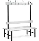 Meble do szkół i przedszkoli - AJ Podwójna ławka szatniowa z szarego laminatu o długości: 1500mm 237041 - miniaturka - grafika 1