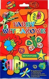 Titanum do malowania na szkle 6 kolorów + 1 czarny po 22 ml TITANUM - Farby i media malarskie - miniaturka - grafika 2