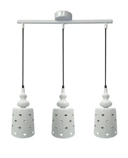 Candellux LAMPA wisząca HAMP 33-51943 metalowa OPRAWA listwa wzorki biała - Lampy sufitowe - miniaturka - grafika 2