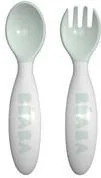 Sztućce dla dzieci - Beaba Sztućce plastikowe w etui Pastel Blue plastik - miniaturka - grafika 1
