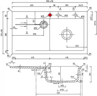 SystemCeram Stema 90 50520110 - Zlewozmywaki - miniaturka - grafika 2
