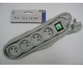 Przedłużacze i rozgałęźniki - Düwi Przedłużacz 4-GNIAZDOWY Z UZIEMIENIEM. 3 m (H05VV-F 3G1,5) Z WYŁĄCZNIKIEM - miniaturka - grafika 1