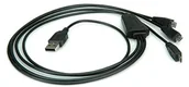 Kable USB - Rotronic ROLINE kabel ładujący (1 X A, 3 X Micro B, wtyczka, 0,8 m, USB 2.0) - miniaturka - grafika 1