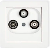 Gniazdka elektryczne - Karlik Gniazdo abonenckie 2 wyjścia SAT + TV DGSN biały - miniaturka - grafika 1
