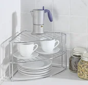 Półki do kuchni - Wenko Narożna chromowana półka kuchenna 3 poziomy B002LLN7Z6 - miniaturka - grafika 1