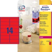 Etykiety samoprzylepne i bloki etykiet - Avery Zweckform Etykiety odblaskowe czerwone 99.1 x 38.1mm 25 arkuszy Zweckform L7263R-25 - miniaturka - grafika 1