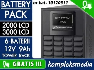 PowerWalker Battery Pack dla UPS Power Walker VFI 2000 LCD VFI 3000 LCD 6 akumulatorów 12V/9AH (10120511) - Zasilacze awaryjne UPS - miniaturka - grafika 2