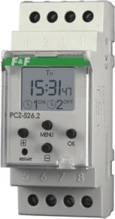 F&F zegar sterujący programowalny - astronomiczny z programowalną przerwą nocną (dwukanałowy) PCZ-526 - Programatory czasowe - miniaturka - grafika 2