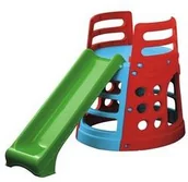 Place zabaw - Marian Plast zjeżdżalnia z wieżą i drabinką Czerwona/Niebieska/Zielona - miniaturka - grafika 1