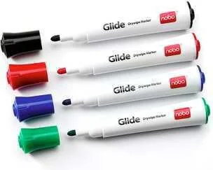 Nobo Markery GLIDE różne kolory 4 szt. 1902096 - Markery do tablic - miniaturka - grafika 3