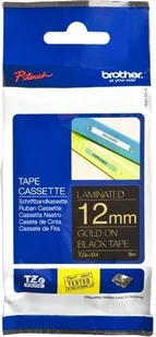Brother taśma 12mm gold on black TZE334 - Akcesoria do kas i terminali - miniaturka - grafika 2