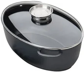 Brytfanny - Krüger Karl  Leipzig 23042 brytfanna do pieczenia gęsi z odlewanego aluminium, ze szklaną pokrywką, 42 cm 23042 - miniaturka - grafika 1