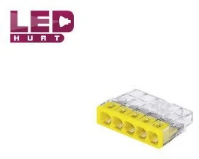 Wago Złącze do puszki podtynkowej 2273-205 0.5-2.5 mm Ilość PIN 5 100 szt przezroczysty żółty - Kostki, złączki, wtyczki - miniaturka - grafika 2