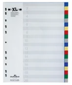 Przekładki do segregatorów - DURABLE Przekładka PP A4, kolorowe indeksy, 20 części, poszerzone - miniaturka - grafika 1