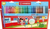 Flamastry - STABILO power pisaki, 30 kolorów w opakowaniu 280/30-01 - miniaturka - grafika 1