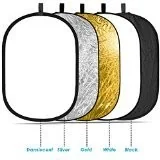 Pozostałe oświetlenie - Neewer 5-in-1 owalny 100 x 150 cm składany profesjonalne powierzchni Multi-szyba przepuszczająca światło odblaskowe z, srebrny, czarny, złoto, biały 10071556 - miniaturka - grafika 1
