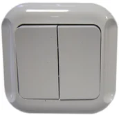 Gniazdka elektryczne - Berker świecznikowy Abex Topaz dwuklawiszowy biały - miniaturka - grafika 1