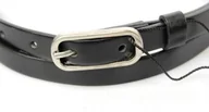 Paski - Pas-Max Pasek Damski Skórzany PL) 15 mm CZARNY Wąski - miniaturka - grafika 1