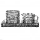 Huta Julia Cukiernica i mlecznik Huta Julia z tacą 3 el. 6593 - Cukiernice - miniaturka - grafika 2