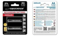 Ładowarki samochodowe - Esperanza Akumulatorki AA 2600mAh 2szt. czarne EZA105 - miniaturka - grafika 1