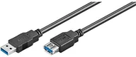 Kable USB - Ewent EWENT Kabel USB 3.0 Typ A männlich/A/geschirmt ein Doppeltes Damen 28 AWG Kupfer Übertragungsgeschwindigkeit bis 5 gmbit 1 m schwarz - miniaturka - grafika 1