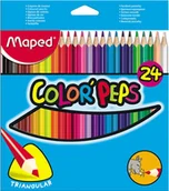 Kredki, ołówki, pastele i pisaki - Maped KREDKI TRÓJKĄTNE COLORPEPS 24 SZT 183224 - miniaturka - grafika 1