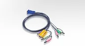 Przełączniki KVM - Aten 2L-5302P Kabel HD15 - SVGA + myszPS + klawPS + Audio 1.8m - miniaturka - grafika 1