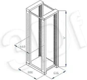 Pozostałe akcesoria sieciowe - Triton RACK PODWÓJNY 2x19 42U gł.800mm RSX-42-XD8 - miniaturka - grafika 1