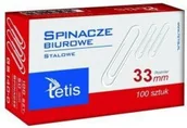 Spinacze i klipsy do papieru - Tetis Spinacze okrągłe 33mm GS140-C 100 sztuk - miniaturka - grafika 1