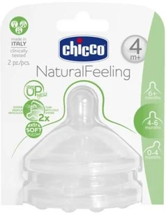 Chicco Smoczek antykolkowy 2szt do butelki NaturalFeeling przepływ regulowany 4m+ - Smoczki do butelek - miniaturka - grafika 2