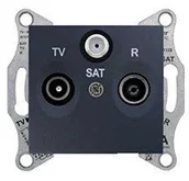 Gniazdka elektryczne - Schneider Sedna Gniazdo RTV-SAT przelotowe 8dB - Grafitowy - SDN3501270 - miniaturka - grafika 1