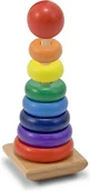 Zabawki interaktywne dla dzieci - Melissa&Doug Drewniana Wieża Tęcza - miniaturka - grafika 1