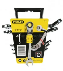 Stanley klucze płaskooczkowy łamane z grzechotką (10-19) 4-91-444 6 szt. - Klucze i nasadki - miniaturka - grafika 2