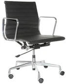 Fotele i krzesła biurowe - D2.Design CH Fotel biurowy inspirowany EA117 skóra 59x58 cm chrom/czarny 24968 - miniaturka - grafika 1