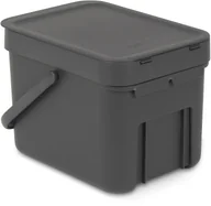Kosze na śmieci - Brabantia Kosz do segregowania odpadów Sort & Go 6l szary 109720 - miniaturka - grafika 1