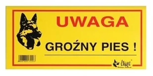 Dingo Tabliczka Ostrzegawcza "Uwaga Groźny Pies!" - Smycze dla psów - miniaturka - grafika 2
