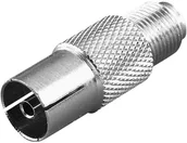 Złącza, przejściówki, adaptery - Vivanco Adapter krótki F SAT 44016 Przejściówka adapter Gniazdo F Złącze żeńskie antenowe 75 srebrny - miniaturka - grafika 1