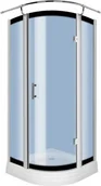 Kabiny prysznicowe - Novoterm Kerra Neptun 80x80 profil chrom szkło niebieskie + brodzik - miniaturka - grafika 1