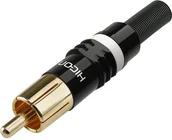 Podzespoły elektroniczne - Hicon Złącze Cinch HI-CM03-NTL Złącze męskie proste Ilość PIN 2 czarny biały 1 szt - miniaturka - grafika 1