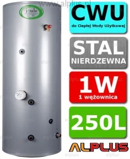 Joule Bojler Cyclone 250L 1-wężownica 1W nierdzewka wymiennik podgrzewacz CWU Wy - Zasobniki i wymienniki Joule Bojler Cyclone 250L 1-wężownica 1W nierdzewka wymiennik podgrzewacz CWU Wy - Zasobniki i wymienniki - miniaturka - grafika 1