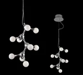 Lampy sufitowe - Prezent LAMPA wisząca DEKORACYJNY Zwis DO salonu ATOMS 64018 halogen chrom Biały - miniaturka - grafika 1