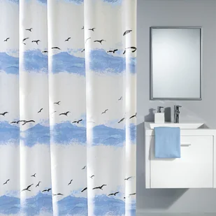 Kleine Wolke 0856733238 Seaside do zasłony prysznicowej, 120 x 200 cm, krokusblau - Zasłony prysznicowe - miniaturka - grafika 2