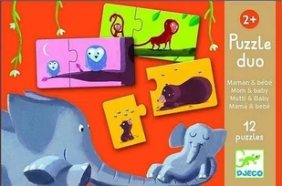 Djeco 79690 Puzzle Duo Mama i dziecko 2-częściowy, wielokolorowy - Układanki dla dzieci - miniaturka - grafika 2