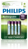 Baterie i akcesoria - Philips Phllips akumulatory AAA (mikropaluszki) 700 mAh zielony i biały R03B4A70/10 - miniaturka - grafika 1