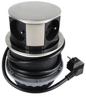 Akcesoria do oświetlenia - Orno 01. Polska Gniazdo meblowe wysuwane z blatu 4 x 250 V AC z przewodem 1,5 m OR-AE-1380 INOX - miniaturka - grafika 1