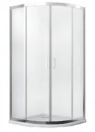 Kabiny prysznicowe - PMD Piramida Besco Modern 185 80x80 półokrągła profil chrom błyszczący szkło mrożone KPM185M80 - miniaturka - grafika 1