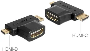 Delock Adapter HDMI (F) -> HDMI-C mini (M) + HDMI-D micro (M) 65446 - Adaptery i przejściówki - miniaturka - grafika 3