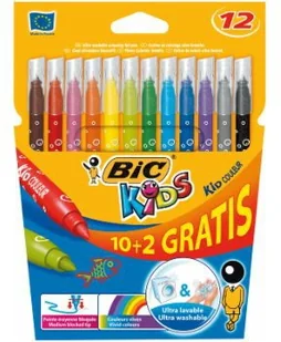 BIC Flamastry Kid Couleur Pudełko 10+2 Szt 841801 841801 - Markery permanentne - miniaturka - grafika 2