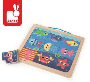 Janod Układanka drewniana magnetyczna Wesołe rybki, J08181 - Układanki dla dzieci - miniaturka - grafika 3